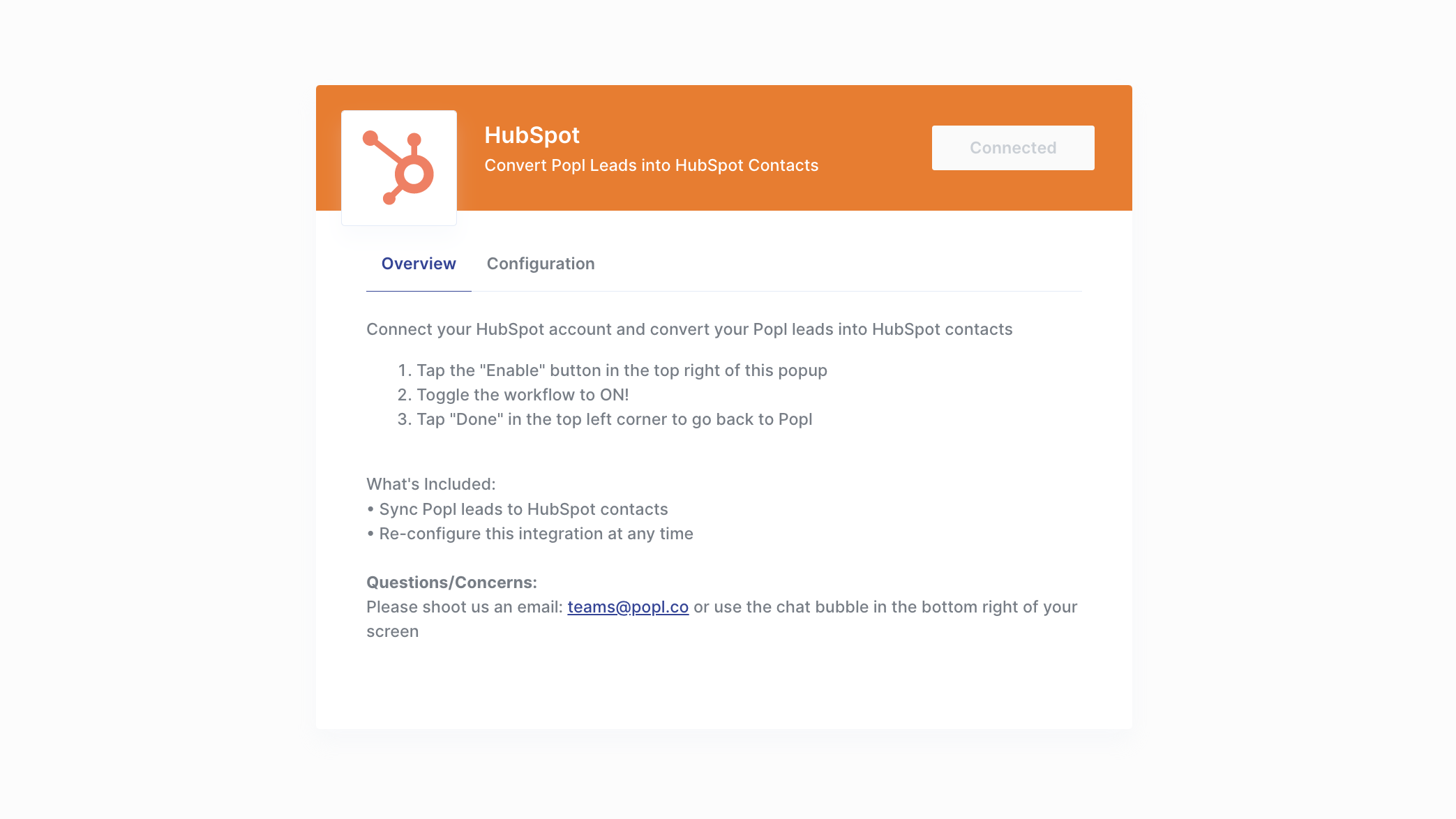 Connect to your HubSpot account with a single login